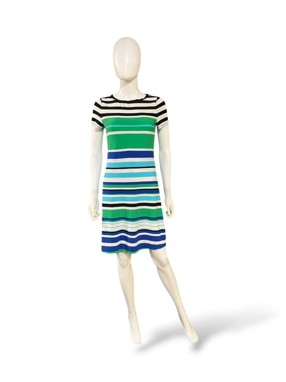 Calvin Klein Multicolored Striped Knit T-Shirt Dress, Small